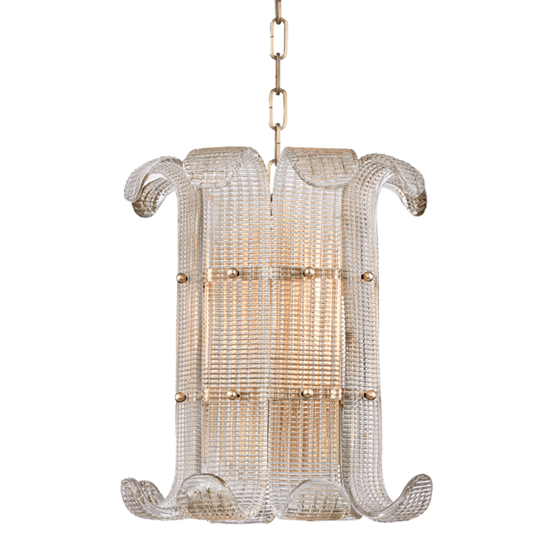Rhea Luxurious Petite Lustre en Verre Champagne Texturé