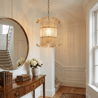 Rhea Luxurious Petite Lustre en Verre Champagne Texturé