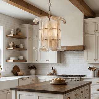 Rhea Luxurious Petite Lustre en Verre Champagne Texturé