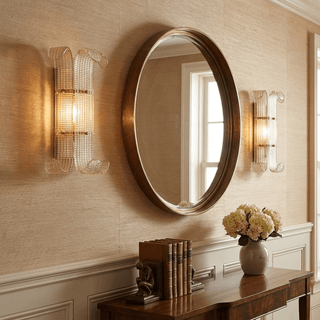 Dara Luxurious Applique Murale en Verre Champagne Texturé Élégant