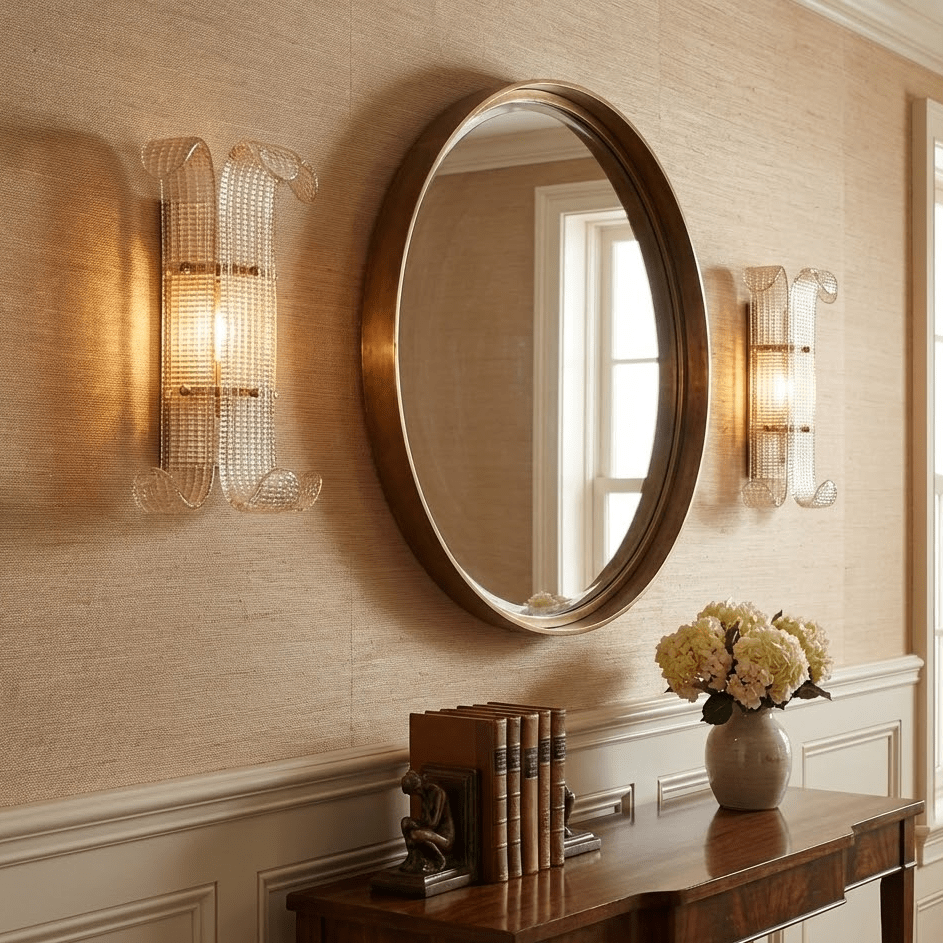 Dara Luxurious Applique Murale en Verre Champagne Texturé Élégant