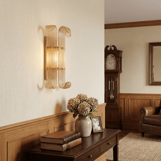 Dara Luxurious Applique Murale en Verre Champagne Texturé Élégant