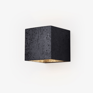 Valeise Applique Murale en Travertin Noir Cube