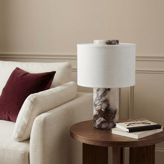 Eros Lumivor Lampe de Table Élégante en Marbre Et Tissu de Table