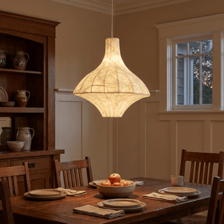Aurielle Silk Pavilion Pendant Lamp-Neutral Decor