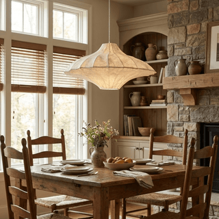 Aurielle Silk Pavilion Pendant Lamp-Neutral Decor
