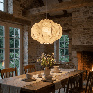 Lunara Silk Bloom Pendant Lamp-Neutral Decor