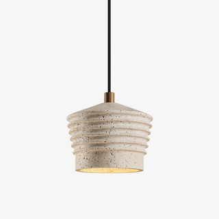 Hana Maison Suspension Ribbed Travertin Naturel Jaune