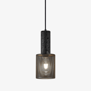 Mona Suspension Travertin Noir en Métal Maille