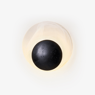 Orla Applique Murale en Coquille de Travertin Noir Cosmica Eclipse