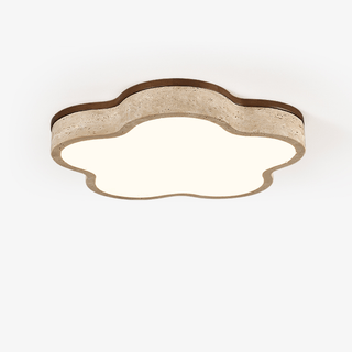 Yuki Marshmallow Five-Petal Cloudline Travertin Jaune Plafonnier