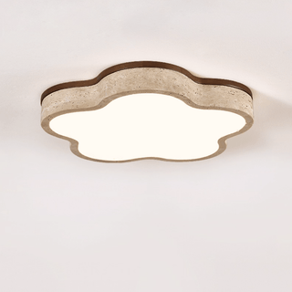 Yuki Marshmallow Five-Petal Cloudline Travertin Jaune Plafonnier