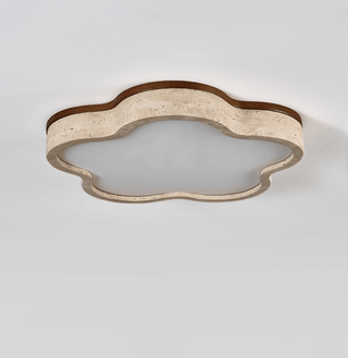 Yuki Marshmallow Five-Petal Cloudline Travertin Jaune Plafonnier