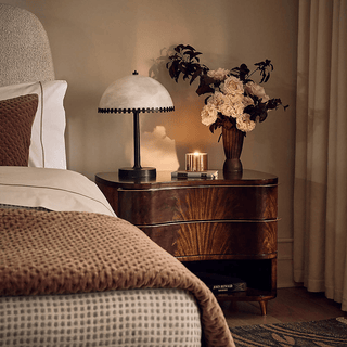 Nuxs Lampe de Table en Albâtre Dôme Élégante