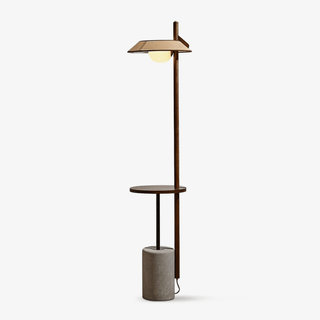Mirz Lampadaire Minimaliste en Bois de Noyer