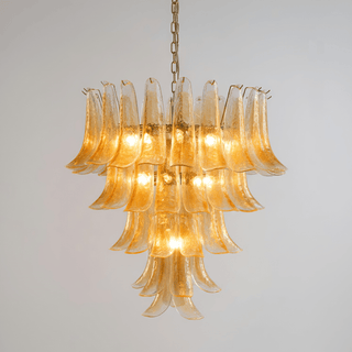 Amber Glass Petals Chandelier-Neutral Decor