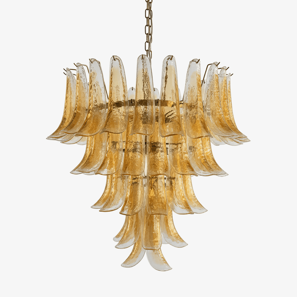 Amber Glass Petals Chandelier-Neutral Decor