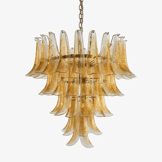 Amber Glass Petals Chandelier-Neutral Decor