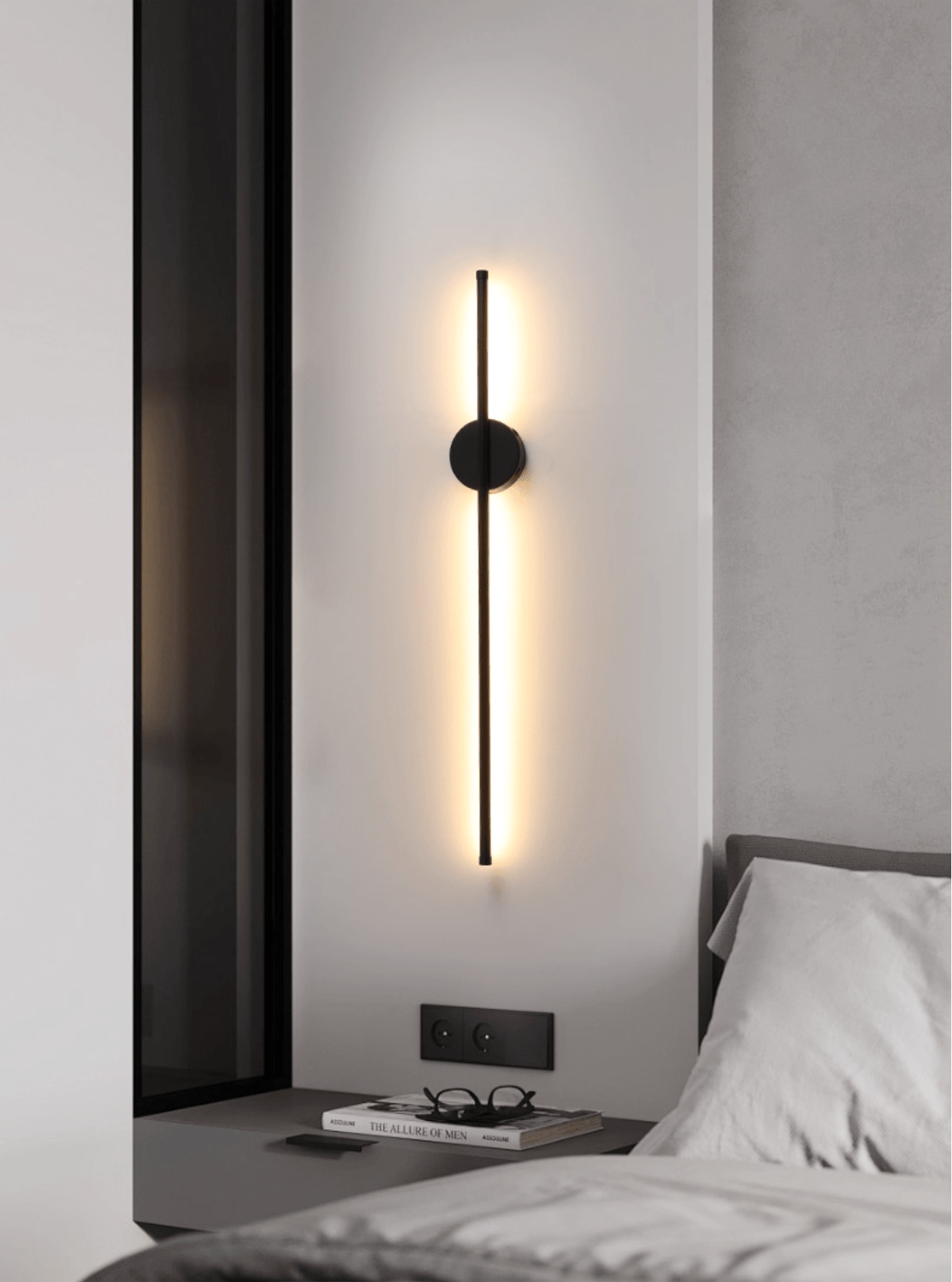 Fral Noir Applique Murale sans Fil Rechargeable Élégante