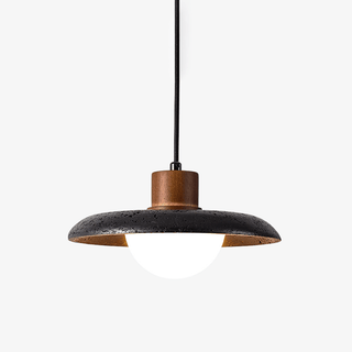 Zenk Suspension Travertin Noir Dôme
