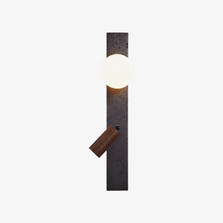 Nirv Beam Noir Travertin Applique Murale Moderne