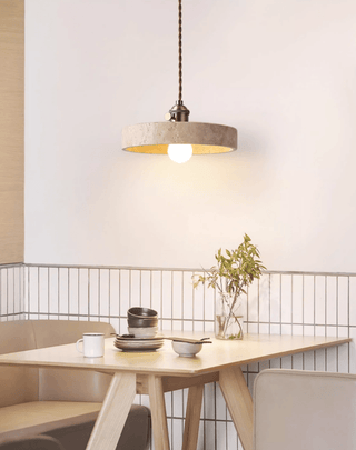 Ralv Suspension en Travertin Jaune Minimaliste