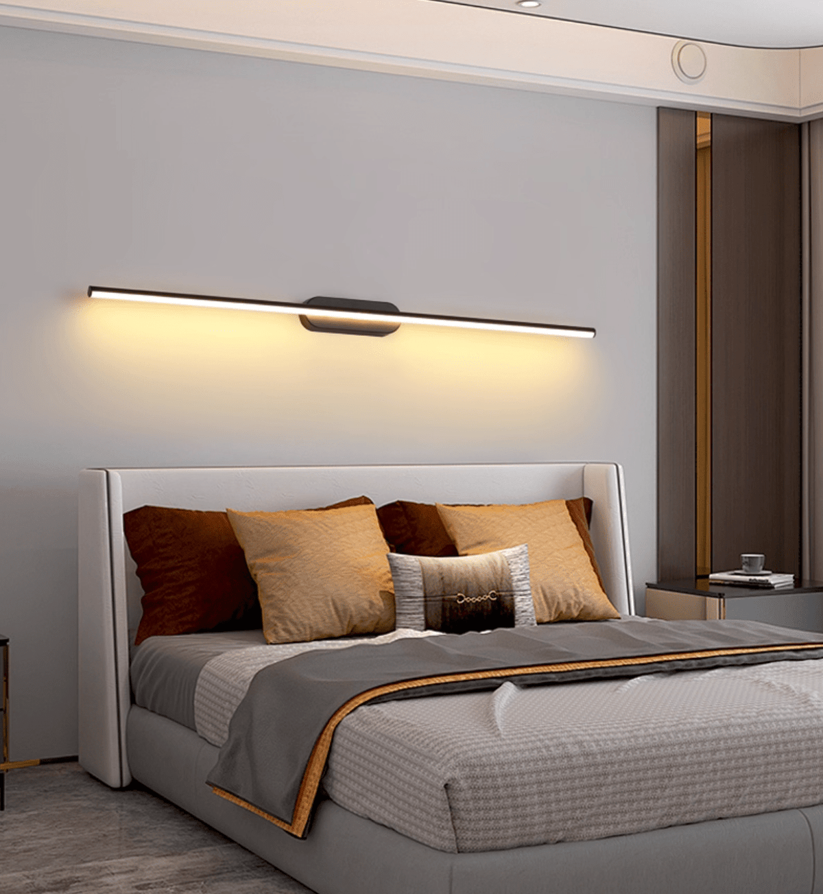 Qirma Noir Applique Murale Minimaliste Linéaire Étroite
