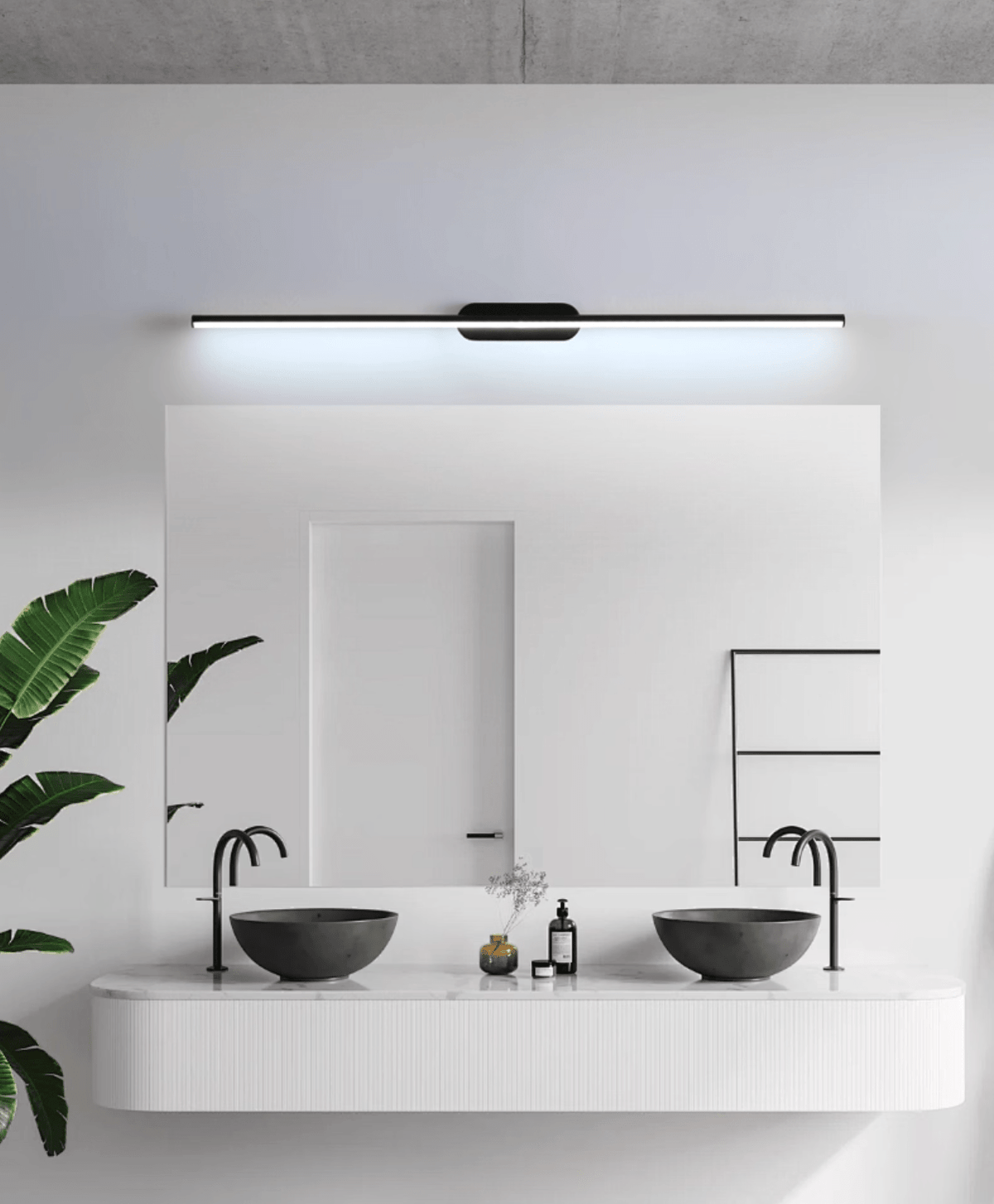 Qirma Noir Applique Murale Minimaliste Linéaire Étroite