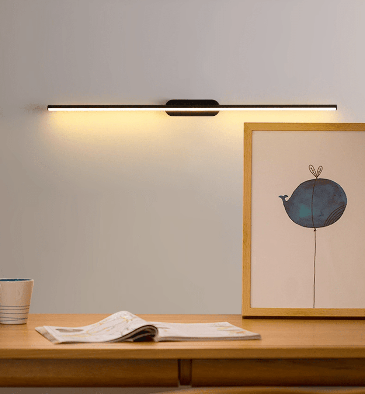 Qirma Noir Applique Murale Minimaliste Linéaire Étroite
