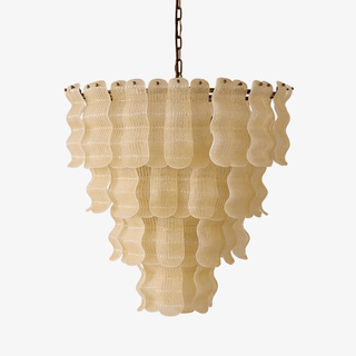Borzi Lustre en Verre Jaune Feuille Luxueuse