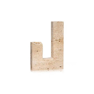 Horze Support de Bougie Moderne en Travertin Jaune