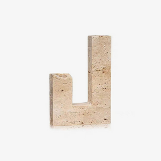 Horze Support de Bougie Moderne en Travertin Jaune