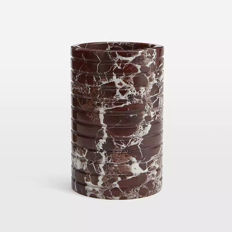 Hemzi Rosso Levanto en Marbre Vessel Sculptural Naturel Pierre Haute Gamme Décoration