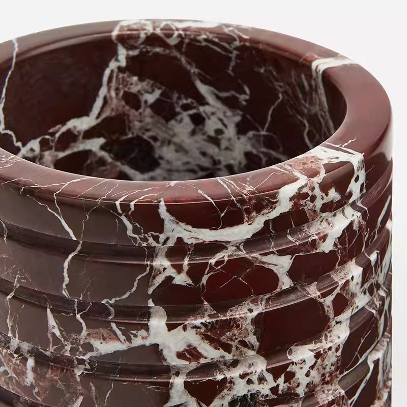 Hemzi Rosso Levanto en Marbre Vessel Sculptural Naturel Pierre Haute Gamme Décoration