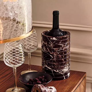 Hemzi Rosso Levanto en Marbre Vessel Sculptural Naturel Pierre Haute Gamme Décoration