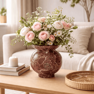 Marrow Marble Vase-Neutral Decor