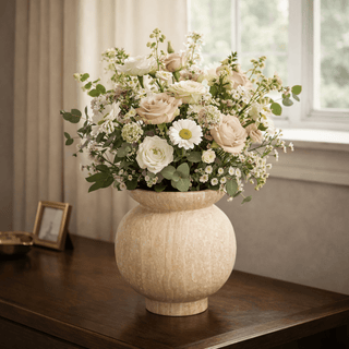 Marrow Marble Vase-Neutral Decor
