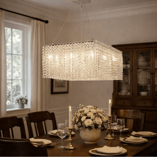 Crystal Frame Chandelier-Neutral Decor