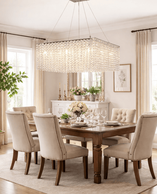 Crystal Frame Chandelier-Neutral Decor