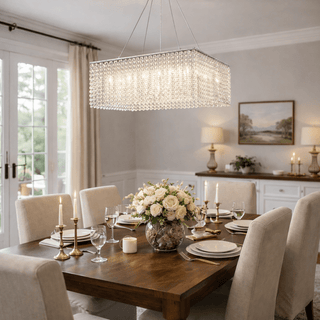 Crystal Frame Chandelier-Neutral Decor