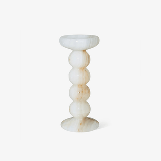 Sculpted Jade Candle Holder-Neutral Decor