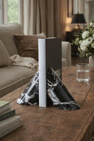Sculpted Marble Bookends-Neutral Decor
