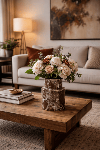 Monaco Marble Vase-Neutral Decor