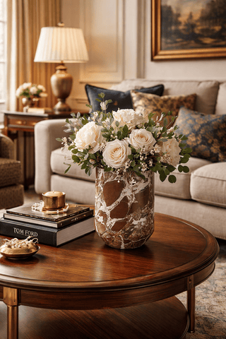 Monaco Marble Vase-Neutral Decor