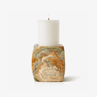 Elara Agate Candle Holder-Neutral Decor