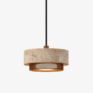 Riva Travertine Pendant Lamp-Neutral Decor