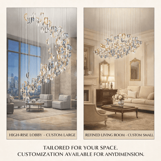 Aqua Ripple Glass Art Customize Chandelier-Neutral Decor