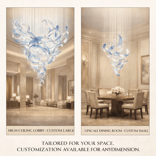 Brush Art Glass Chandelier-Neutral Decor
