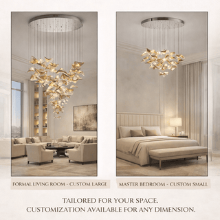 Wave Floating Leaf Chandelier-Neutral Decor