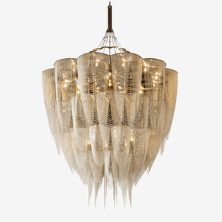 Cascade Aluminum Chain Chandelier-Neutral Decor
